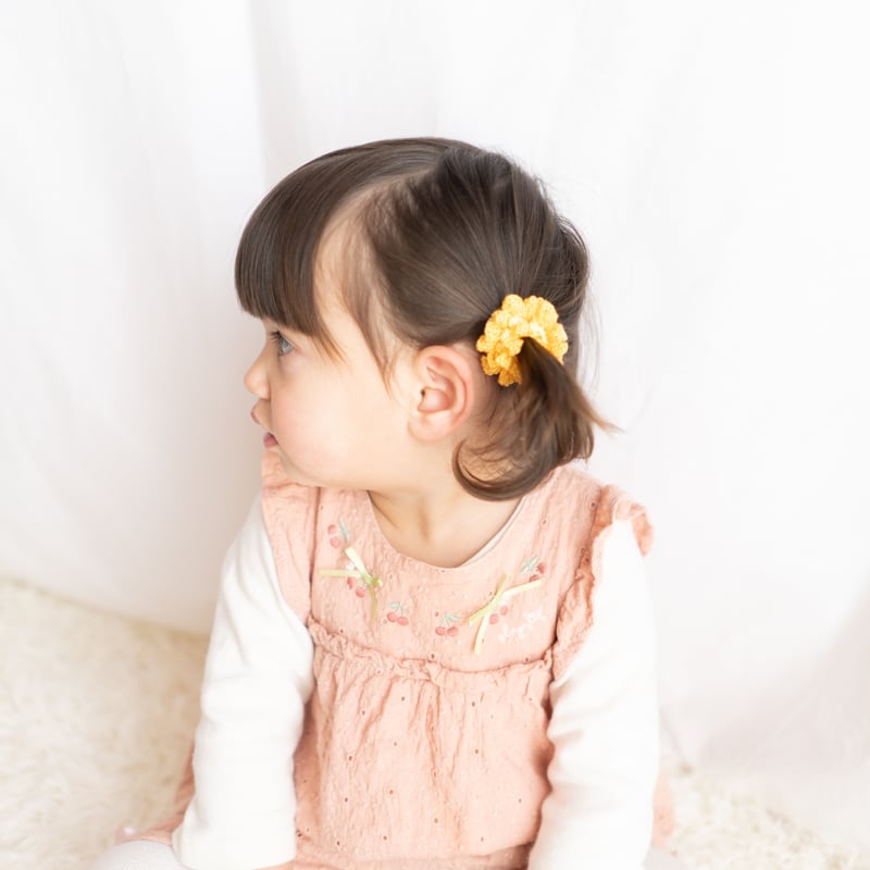 ☆ちーちゃん☆ハンドメイドシュシュ シアー素材の薄オレンジ Amazon | Lusofie 80年代ネオンヘアシュシュ ラージシュシュ