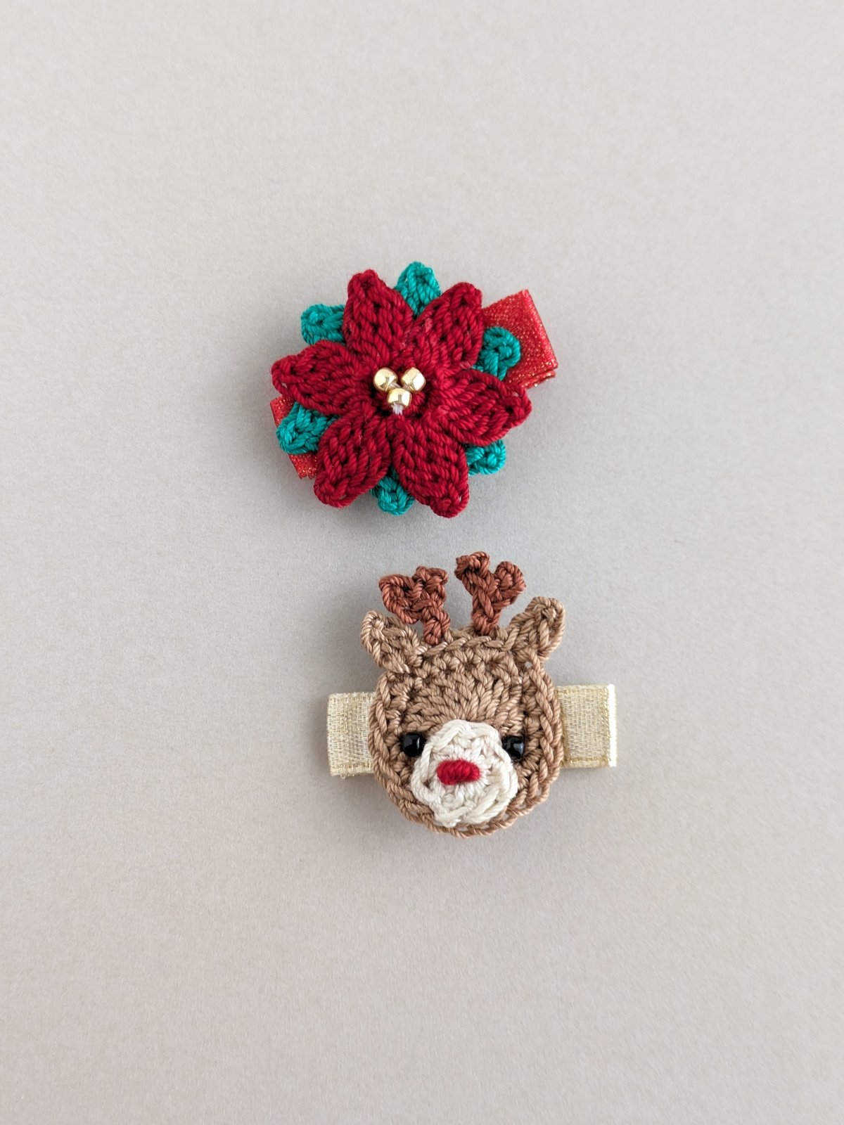 ベビーヘアクリップ /ベビーヘアピン /ベビーヘアゴム　トナカイ サンタさん トナカイ ベビーヘアクリップ ヘアピン ヘアゴム