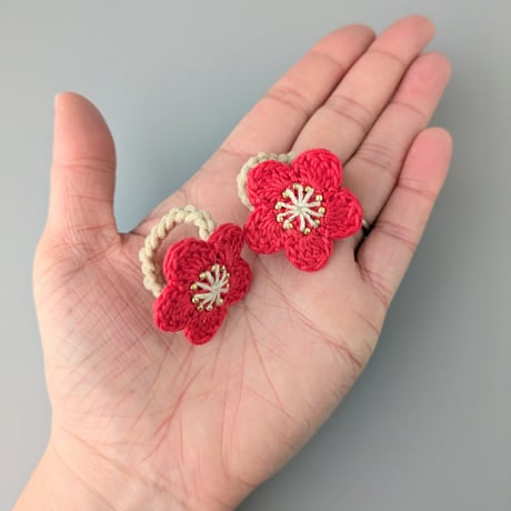 梅の花　ベビーヘアゴム