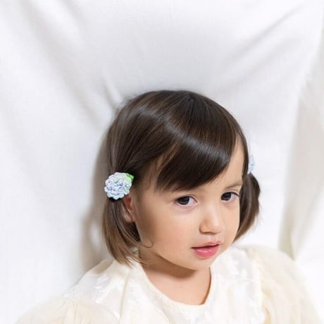 紫陽花のベビーヘアゴム