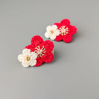 梅の花　二輪　ベビーヘアゴム