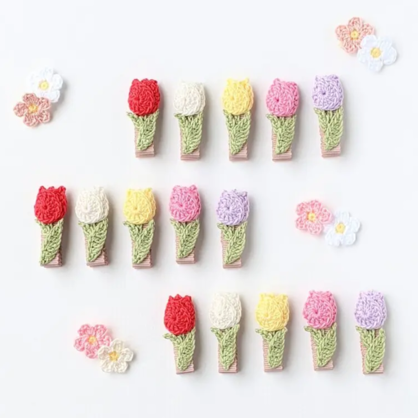 チューリップのベビーヘアクリップ | yukotto's STORE