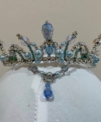 ティアラ　シルバー✖︎ブルー　ドロップ付き