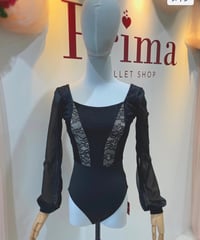 ビショップスリーブブラックレオタード　Sサイズのみ