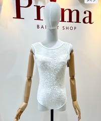 ホワイトフロッキープリントレオタード