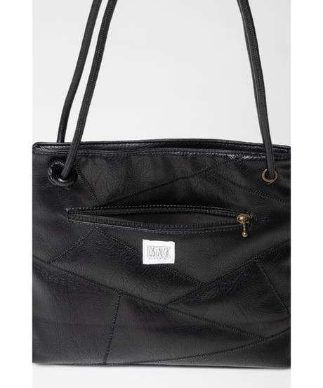 Leather patchwork style bag / black