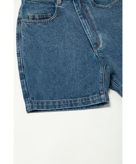 Denim half pants / blue