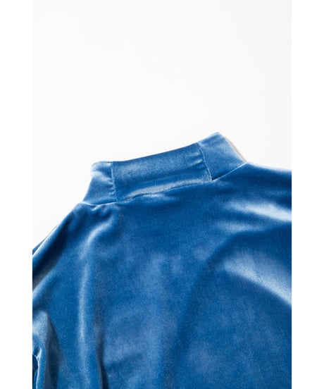 Velours high necked tops / blue