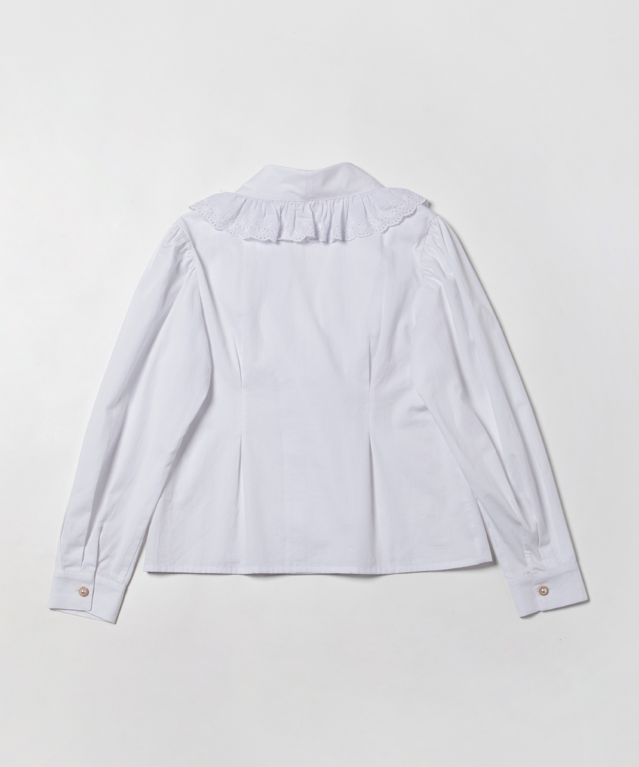 Cotton frill collar blouse / white | Tostalgic