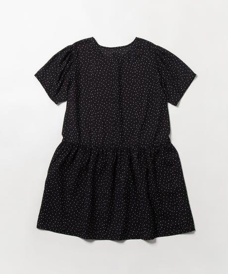 Square buttons dress / black