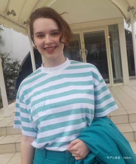 Stripe pocket tee / green