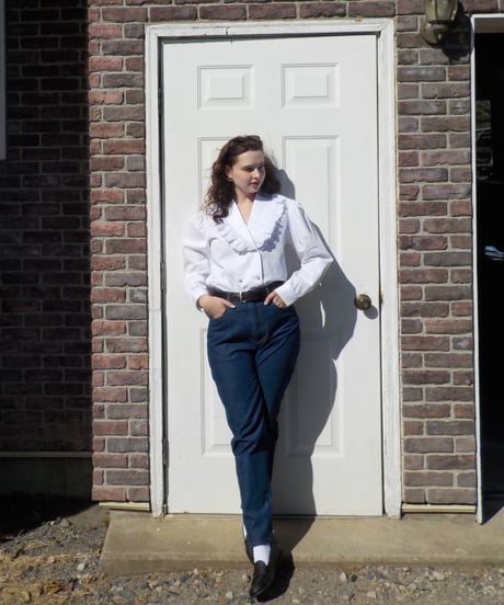 Soft denim pants / dark blue