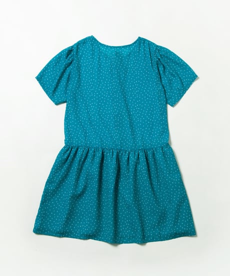 Square buttons dress / turquoise