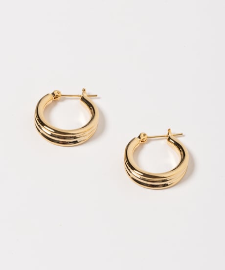 Triple earring / pierce / gold