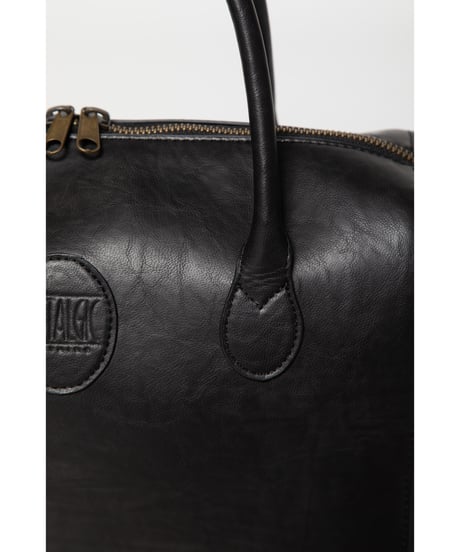 Leather boston bag / black
