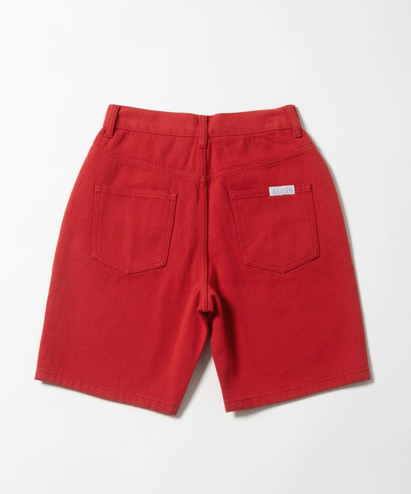 Relaxed denim half pants / red [ Shipped in lat Relaxed denim half pants / red [ Shipped in lat