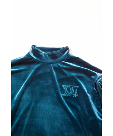 Velours high necked tops / green