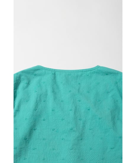Polka dots embroidery blouse / green