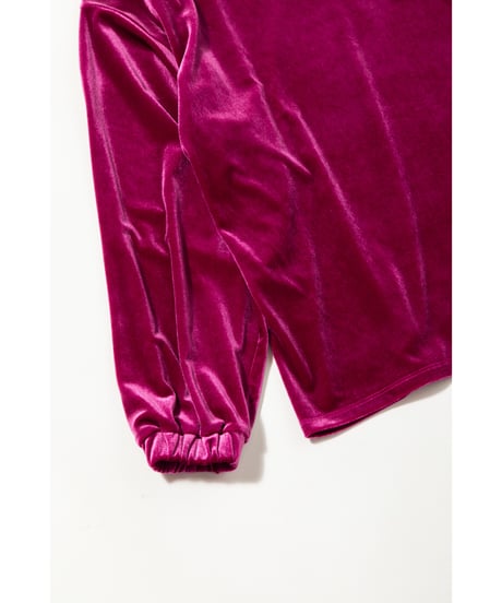 Velours high necked tops / pink
