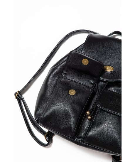 Leather backpack / black