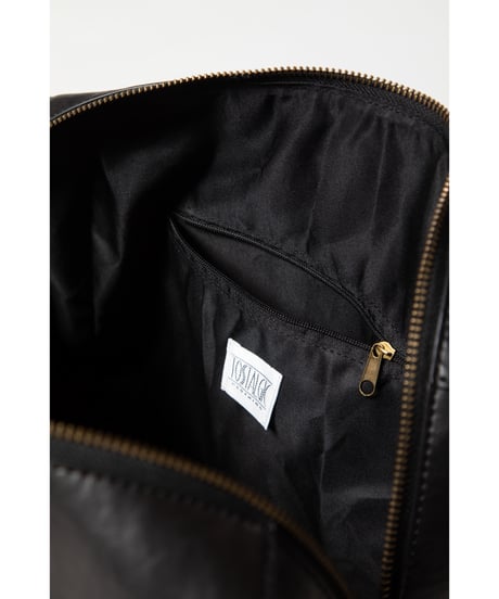 Leather boston bag / black