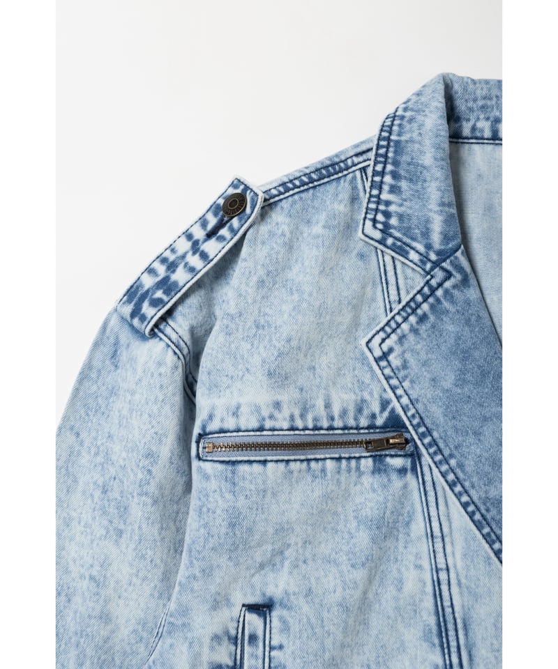 Denim biker jacket/ acid wash | Tostalgic Clothing
