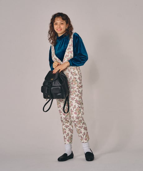 Velours high necked tops / green