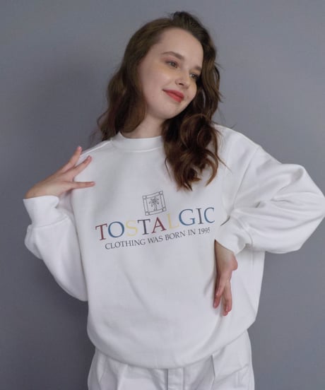 Palm tree sweatshirt / white