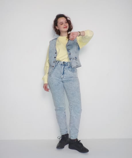 80s denim vest / acid wash