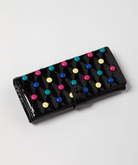 Quilted candies long wallet / black