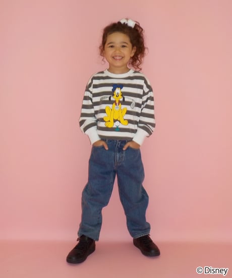 Disney sports sweatshirt(Pluto)(kids) / stripe