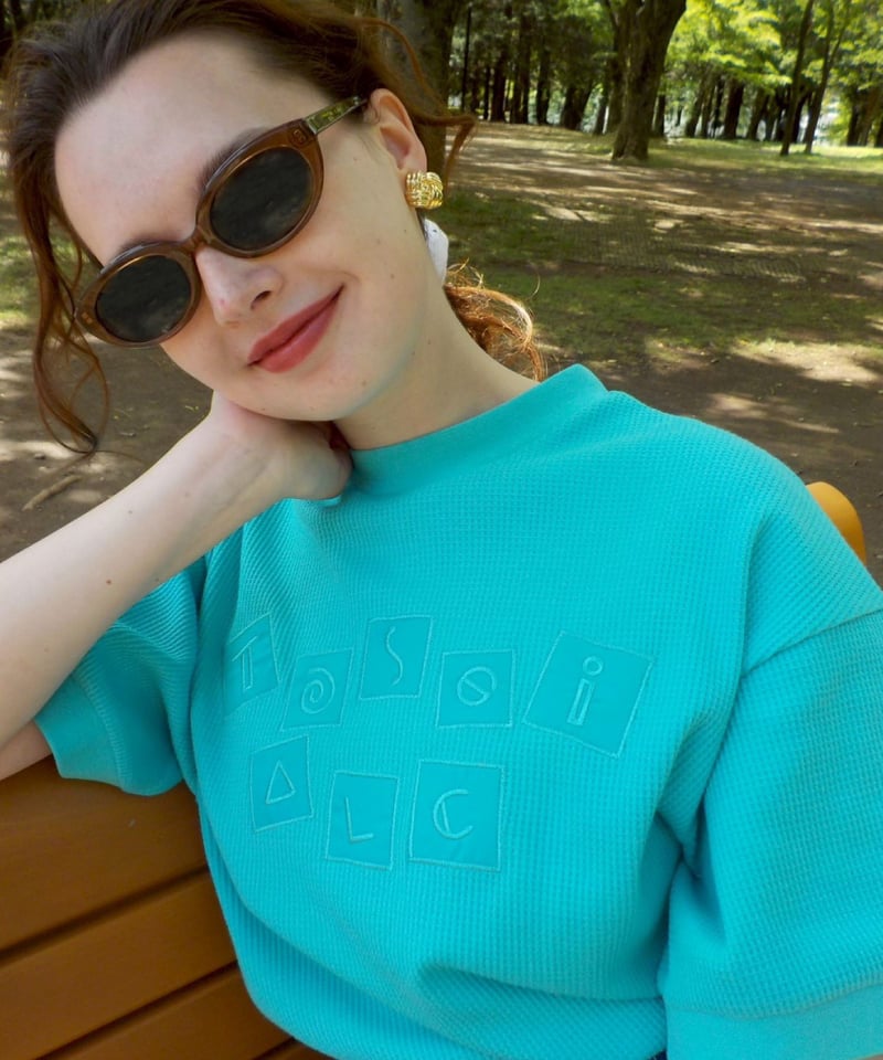 新品タグ付き Waffle logo tee / green Waffle logo tee / green | Tostalgic Clothing