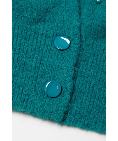 Mohairish pearl cardigan / green