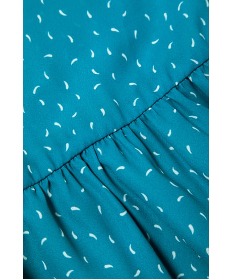 Square buttons dress / turquoise