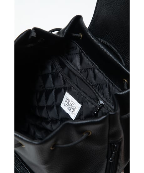 Mini leather back pack / black
