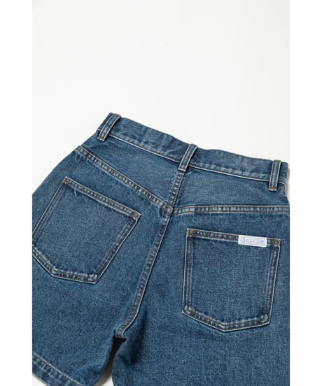 Denim half pants / blue