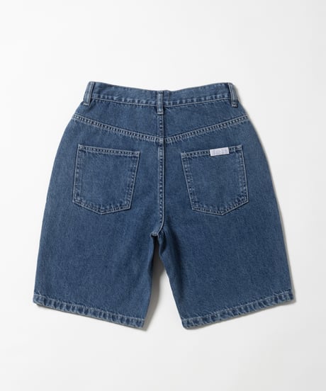 Relaxed denim half pants / blue