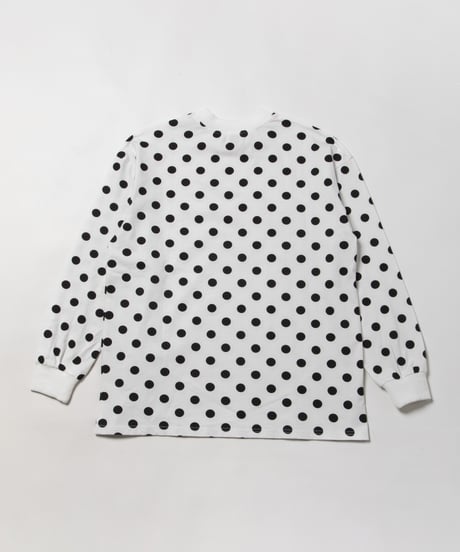 High neck long sleeve pocket tee / polka dots