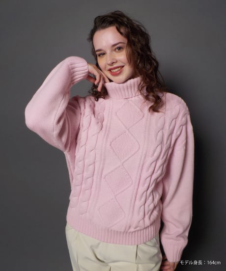 Cable sweater / pink