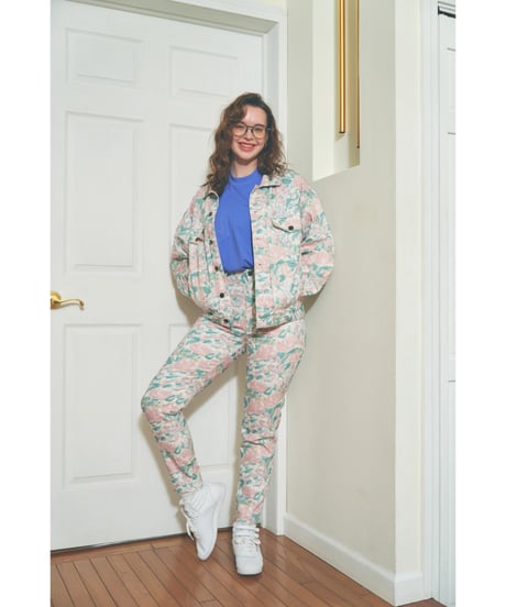 Tostalgic floral denim pants / floral