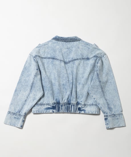Denim biker jacket/ acid wash