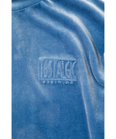 Velours high necked tops / blue