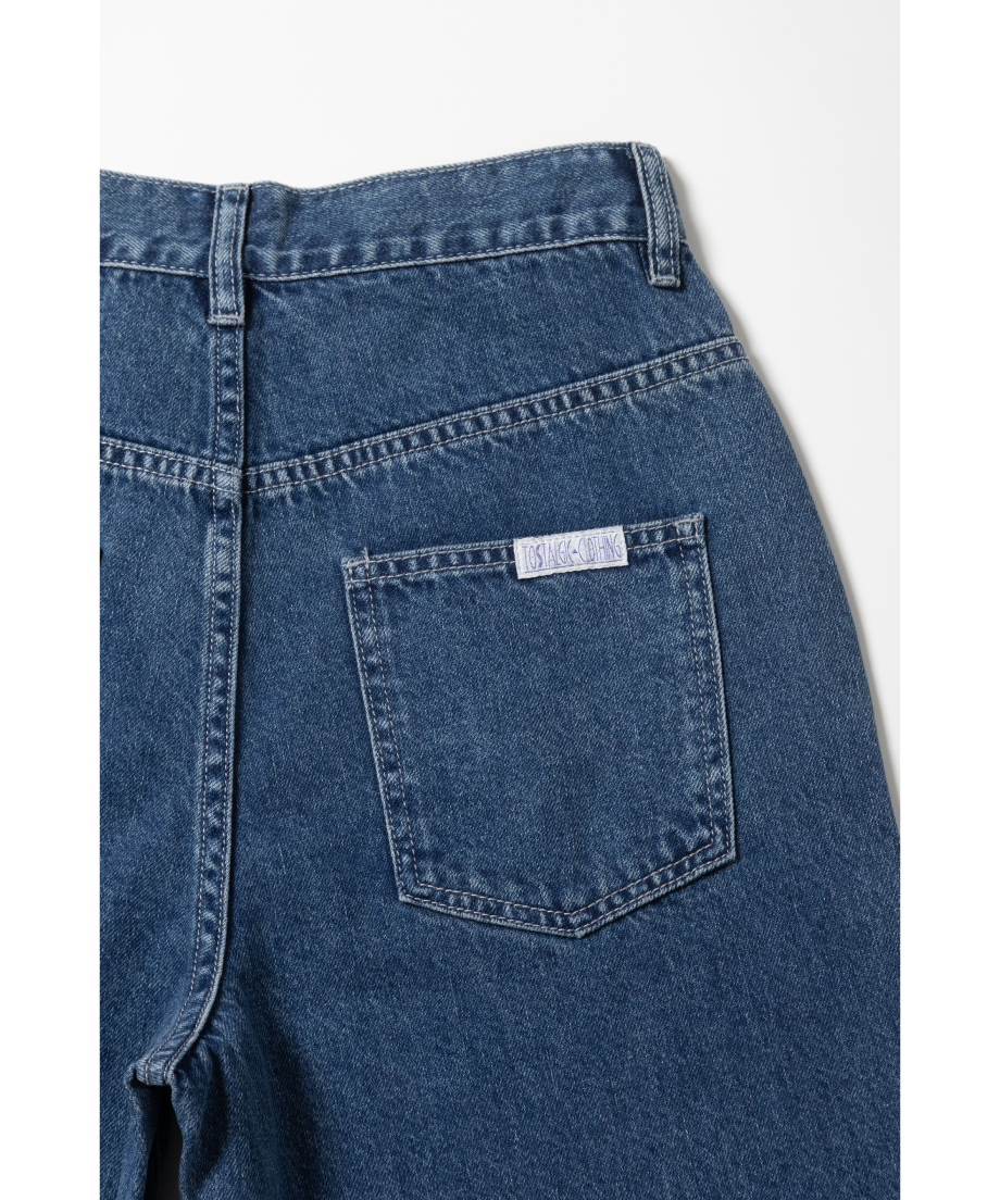 Relaxed denim half pants / blue | Tostalgic Clo