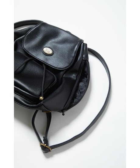 Mini leather back pack / black