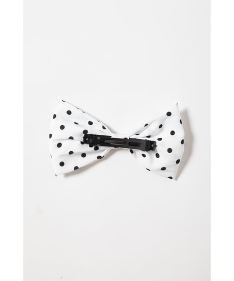 Ribbon hair barrette / white