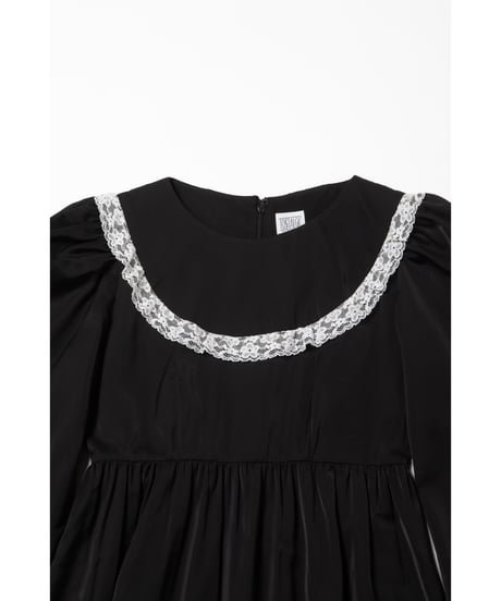 Frill dress / black