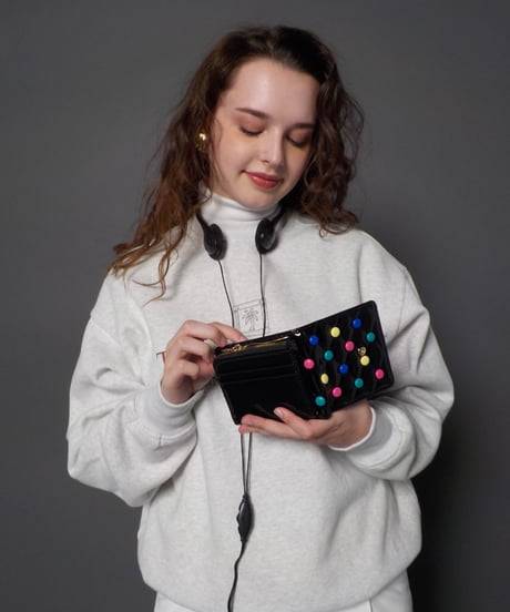 Quilted candies wallet / black