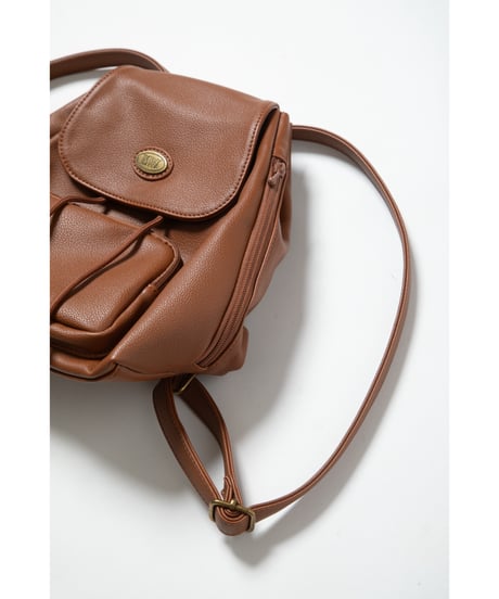 Mini leather back pack / light brown
