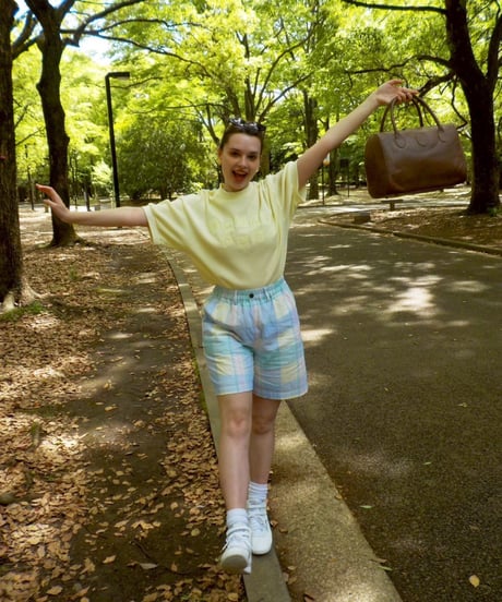 Summer half pants / checked