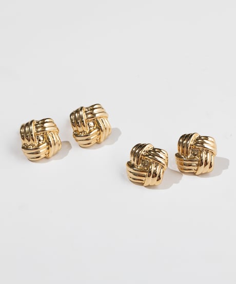 80s earring / pierce / gold